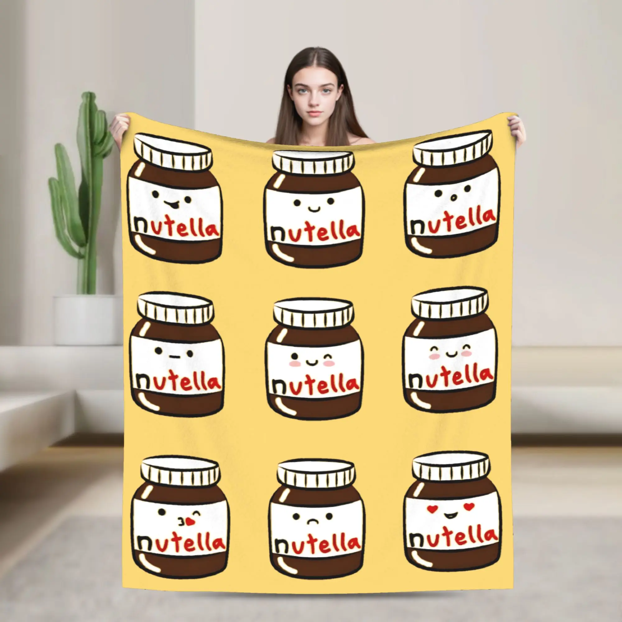 Мягкое теплое одеяло Nutella Emojis для девочек и мальчиков, плюшевое одеяло, уличное трендовое фланелевое покрывало для гостиной, диван-кровать
Мягкое теплое одеяло Nutella Emojis для девочек и мальчиков, плюшевое одеяло, уличное трендовое фланелевое покрывало для гостиной, диван-кровать