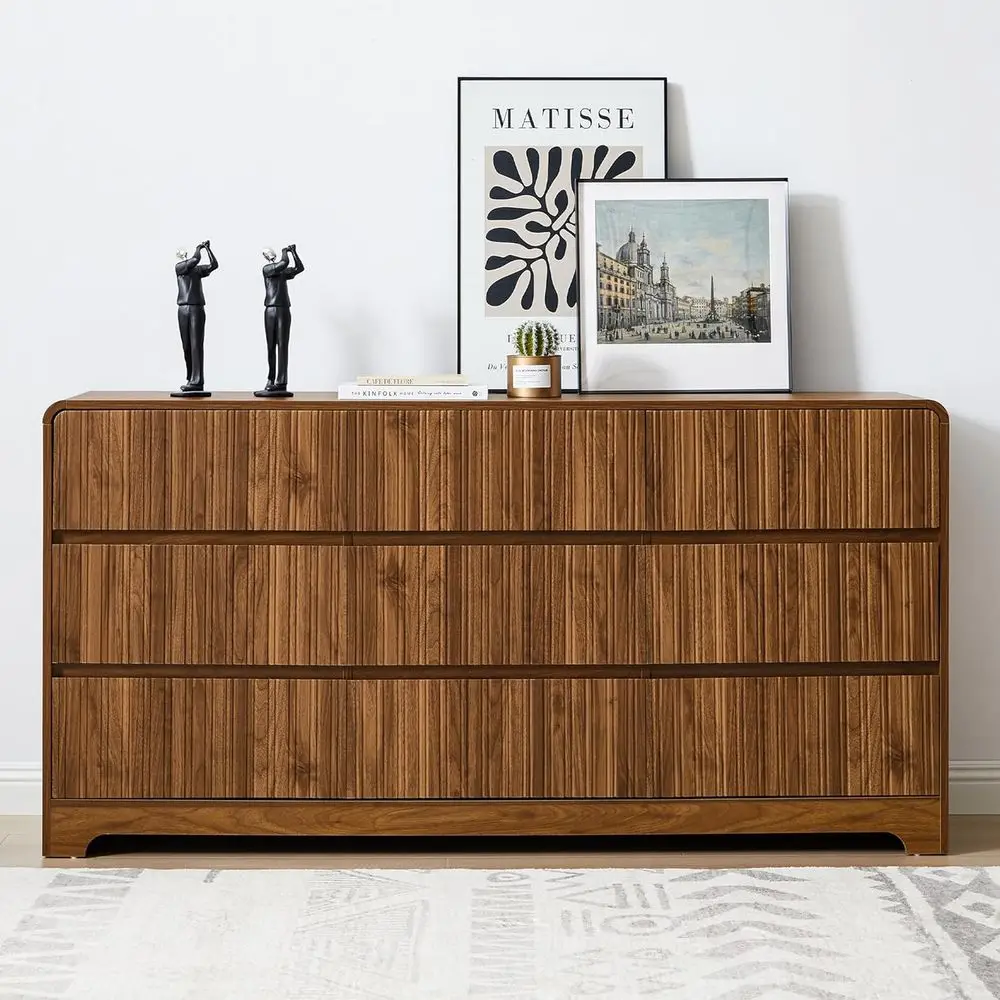 Large Wooden 9-Drawer Chest with Curved Profile and Deep Drawers for Bedroom or Living Room
Large Wooden 9-Drawer Chest with Curved Profile and Deep Drawers for Bedroom or Living Room