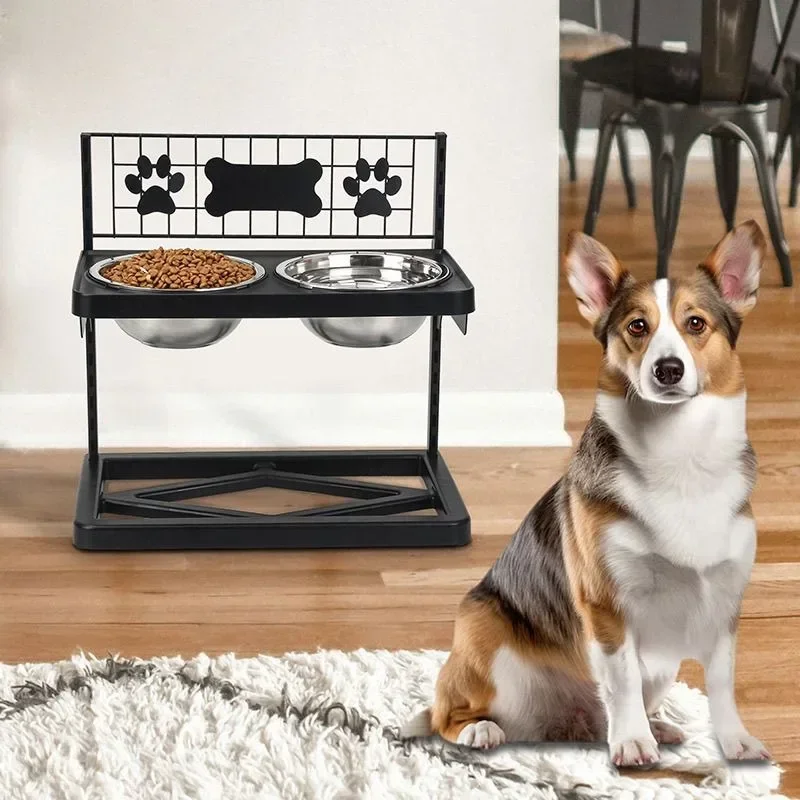 Two Stainless Steel Dog Food Bowl Elevated Bowl for Extra Large Dogs with Mat,Adjustable Height Dog Feeder Raised Dog Bowl Stand
Two Stainless Steel Dog Food Bowl Elevated Bowl for Extra Large Dogs with Mat,Adjustable Height Dog Feeder Raised Dog Bowl Stand