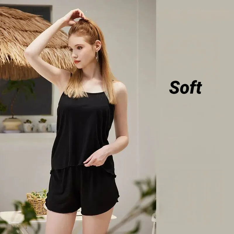 Sexy Loose Thin Summer Camisole Pajamas Two Piece Set Spaghetti Strap Casual Multicolor Large Size Sleepwear
Sexy Loose Thin Summer Camisole Pajamas Two Piece Set Spaghetti Strap Casual Multicolor Large Size Sleepwear