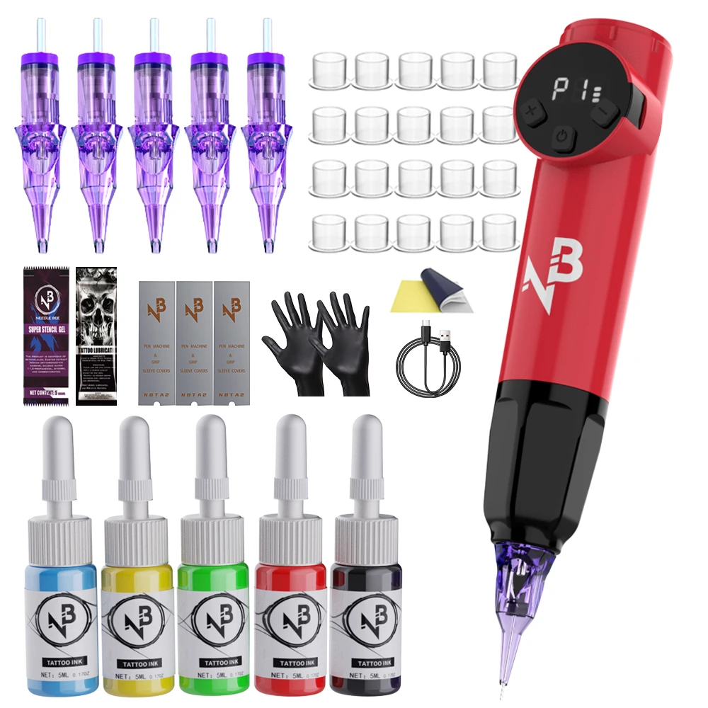 All in One Wireless Tattoo Gun Pen Kit 1100Mah Rechargeable Battery Tattoo Machine with Cartridge Needles Tattoo Ink Full Accessories for Tattoo Learner Practical Present
All in One Wireless Tattoo Gun Pen Kit 1100Mah Rechargeable Battery Tattoo Machine with Cartridge Needles Tattoo Ink Full Accessories for Tattoo Learner Practical Present