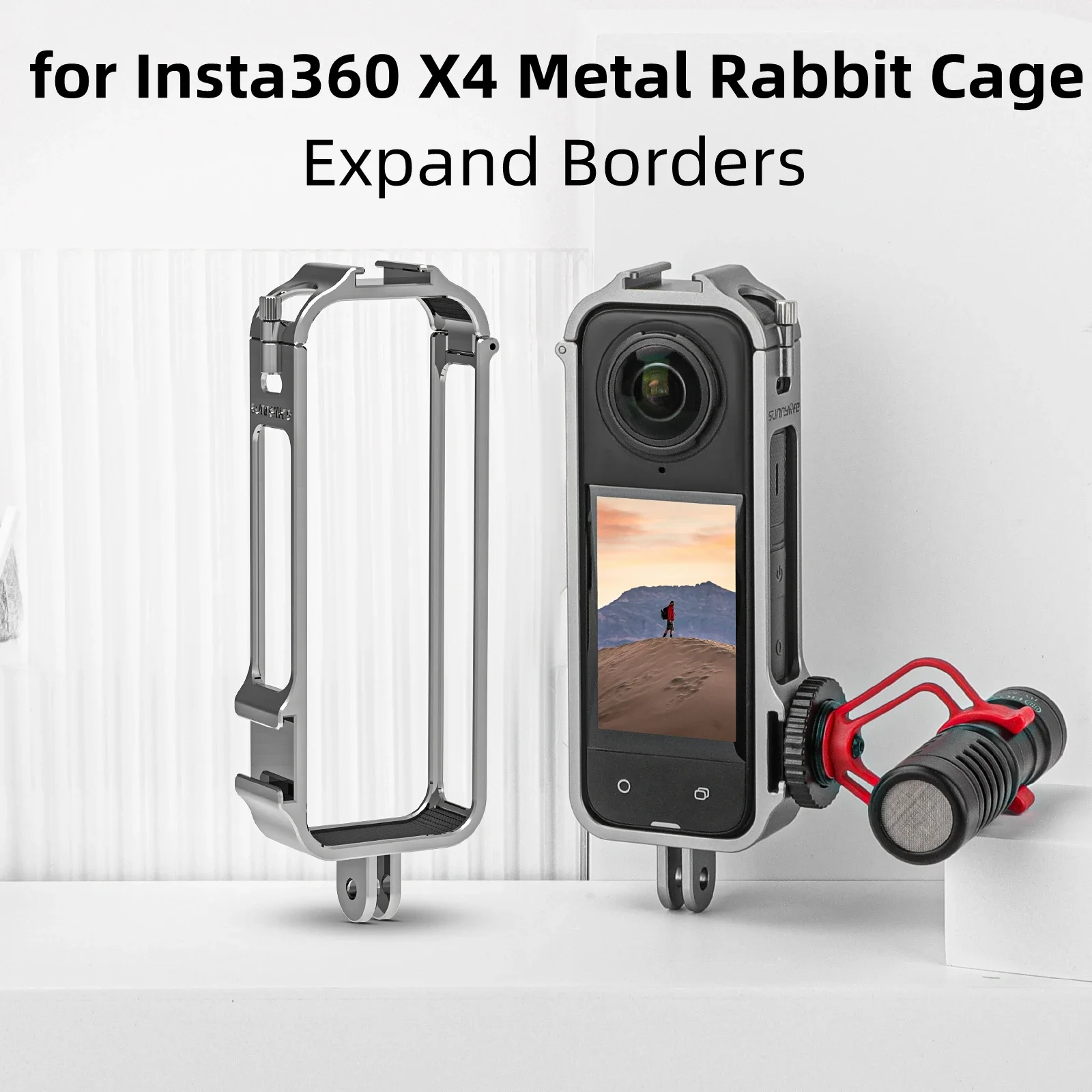 Алюминиевая металлическая клетка для кролика для Insta360 X4, Расширительная рамка с двойной холодной загрузкой, защитный чехол для камеры, аксессуары
Алюминиевая металлическая клетка для кролика для Insta360 X4, Расширительная рамка с двойной холодной загрузкой, защитный чехол для камеры, аксессуары