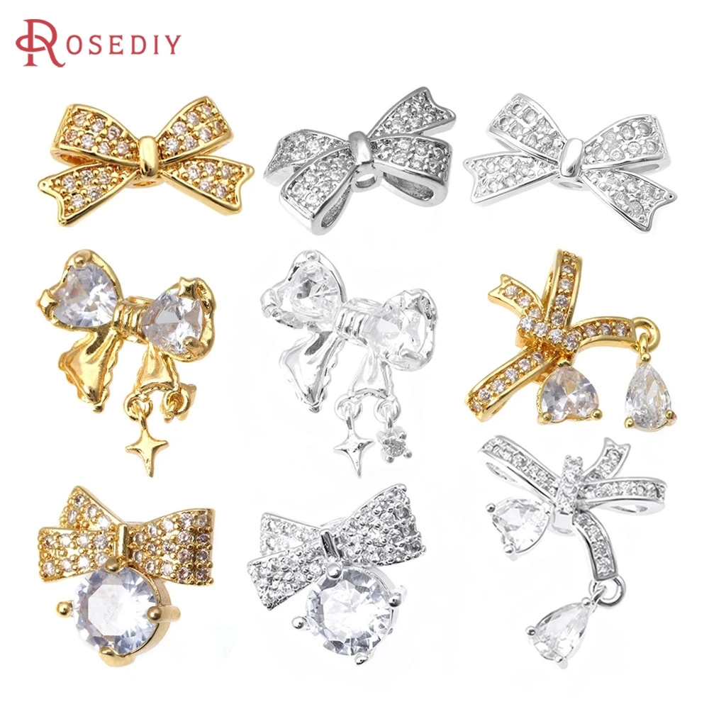 18K Gold Color Brass and Zircon Bow-knot Charms Pendants High Quality Necklace Earrings Charms Jewelry Making Diy Accessories
18K Gold Color Brass and Zircon Bow-knot Charms Pendants High Quality Necklace Earrings Charms Jewelry Making Diy Accessories