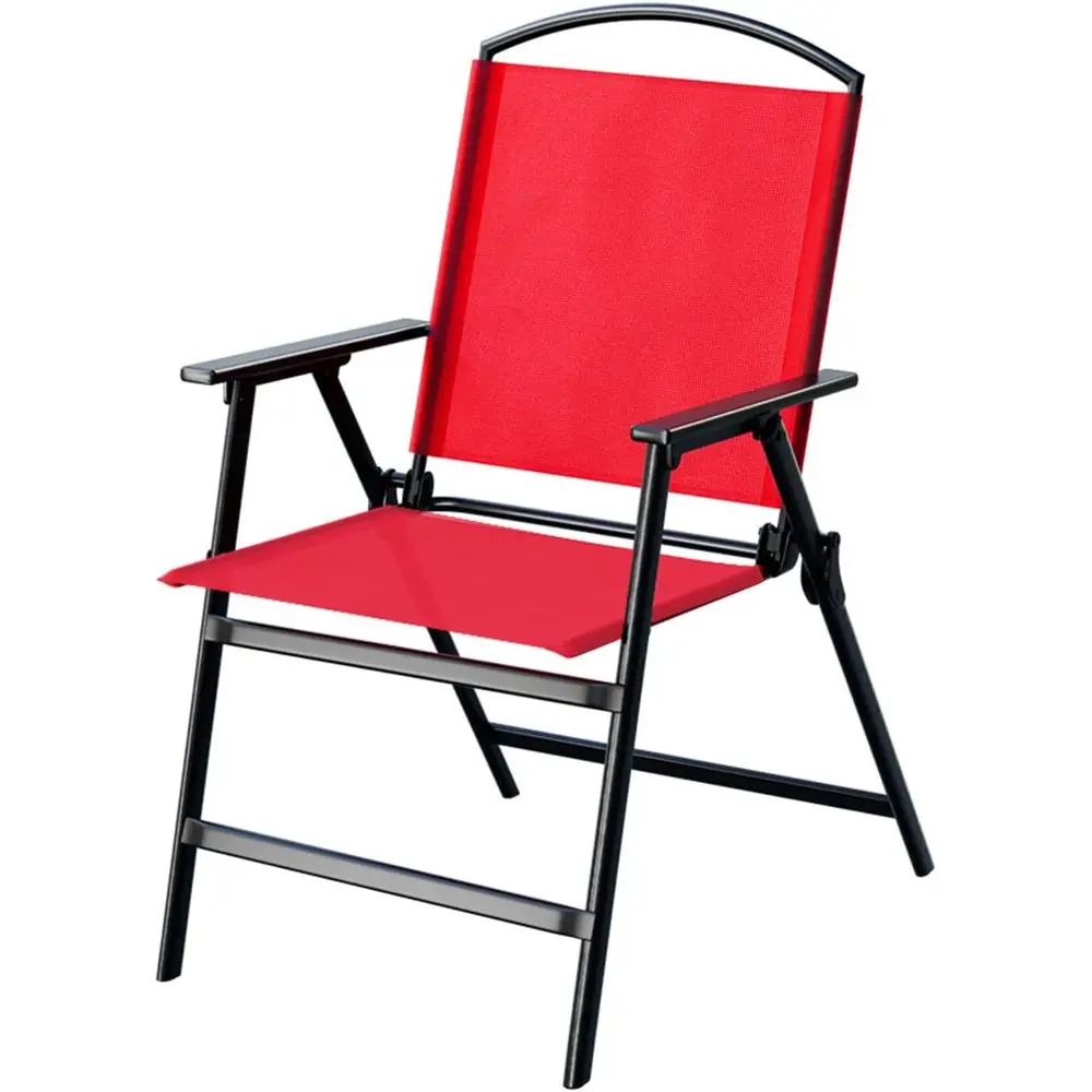 Red Outdoor Patio Sling Dining Chair Set with Armrests for Lawn, Garden, Pool Area
Red Outdoor Patio Sling Dining Chair Set with Armrests for Lawn, Garden, Pool Area