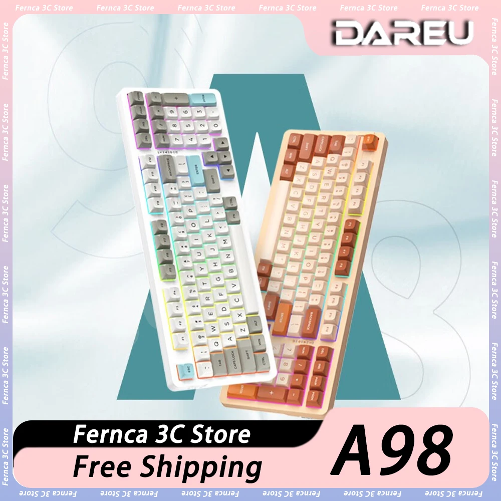 Dareu A98 Mechanical Keyboard Transparent Dynamic Three Mode RGB Hot Swap 98% Layout Wireless Gaming Keyboard Gasket Pc Gamer
Dareu A98 Mechanical Keyboard Transparent Dynamic Three Mode RGB Hot Swap 98% Layout Wireless Gaming Keyboard Gasket Pc Gamer