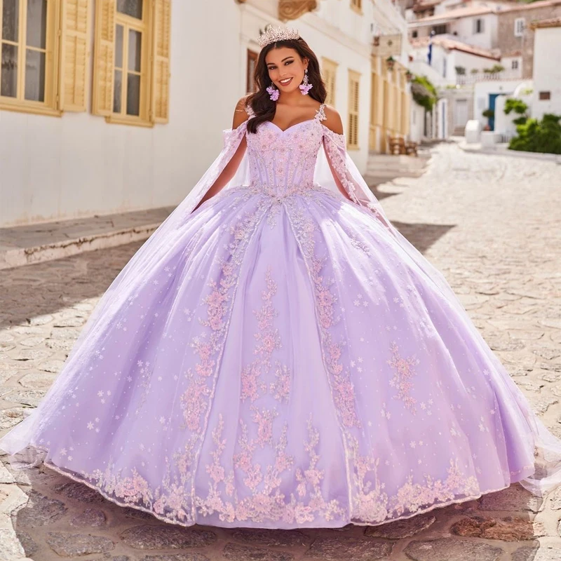 Lilac Ball Gown Quinceanera Dresses 2023 Off Shoulder Beaded Appliques Sequins Sweet 16 Dress Vestidos De 15 años
Lilac Ball Gown Quinceanera Dresses 2023 Off Shoulder Beaded Appliques Sequins Sweet 16 Dress Vestidos De 15 años