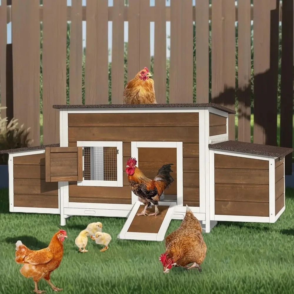 solid wood chicken coop for 4-6 chickens, outdoor wooden chicken run pen with 2 nesting boxes, poultry cage rabbit hutch duck c
solid wood chicken coop for 4-6 chickens, outdoor wooden chicken run pen with 2 nesting boxes, poultry cage rabbit hutch duck c