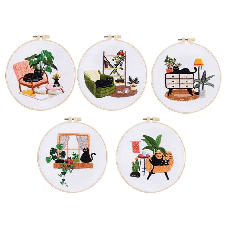 AEE4-5 Sets Embroidery Kit For Beginners Adults , Hand Embroidery Kit Includes Leisure Cat, Hoop, Color Threads, Tools
AEE4-5 Sets Embroidery Kit For Beginners Adults , Hand Embroidery Kit Includes Leisure Cat, Hoop, Color Threads, Tools