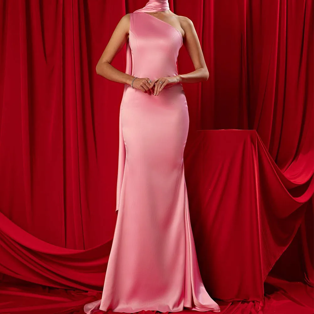 Customized Fashion One Shoulder Satin Evening Dresses Temperament Straight Floor Length Sleeveless Custom Size Special Occasion
Customized Fashion One Shoulder Satin Evening Dresses Temperament Straight Floor Length Sleeveless Custom Size Special Occasion