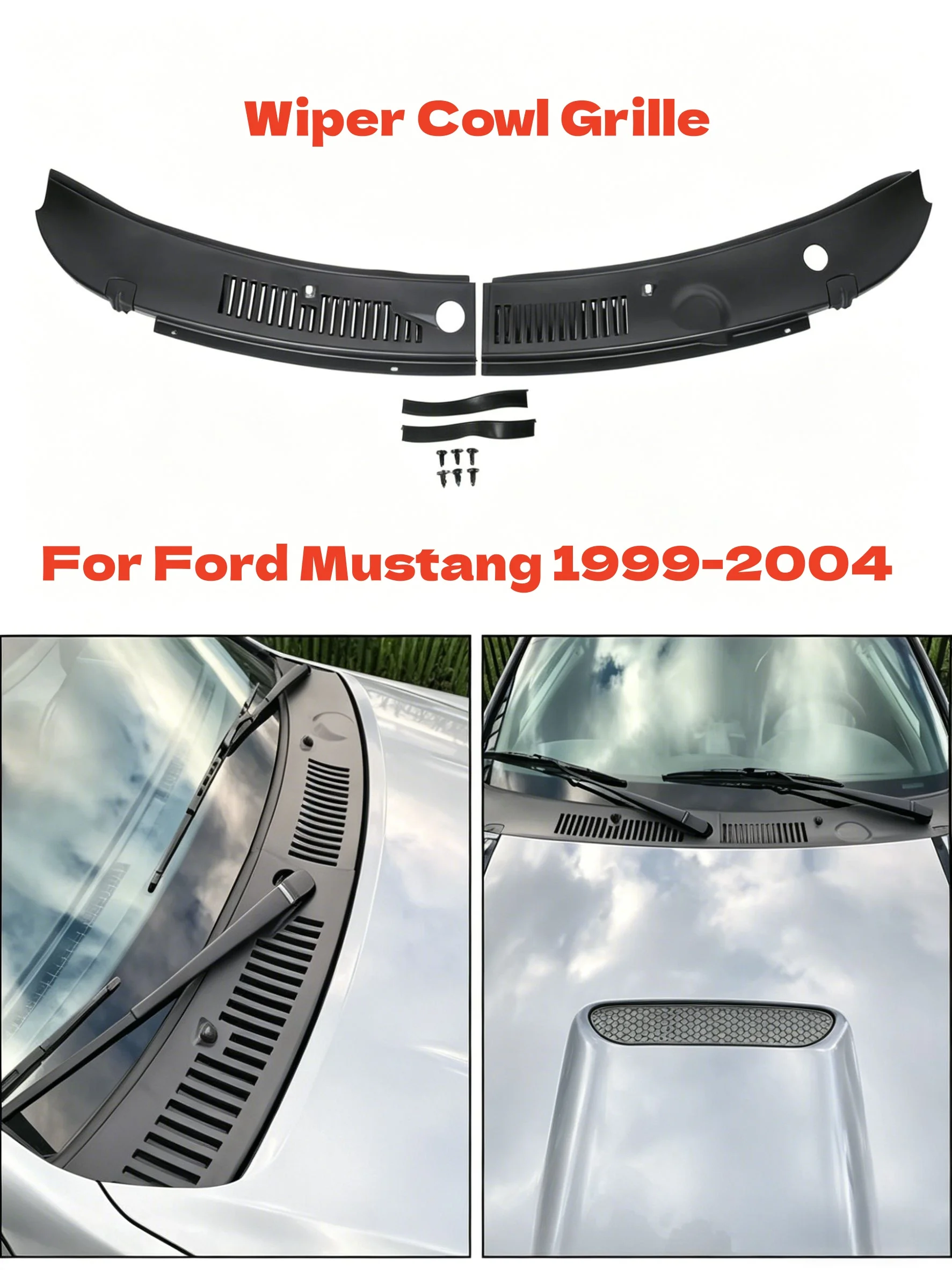 2Pcs Wiper Cowl Grille Vent Panel For Ford Mustang 1999-2004 Windshield Cowl Hood Cover 3R3Z6302228AAA Black ABS Plastic
2Pcs Wiper Cowl Grille Vent Panel For Ford Mustang 1999-2004 Windshield Cowl Hood Cover 3R3Z6302228AAA Black ABS Plastic