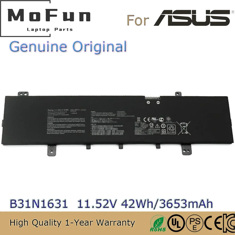 Brand New Original B31N1631 11.52V 42Wh Laptop Battery for ASUS VivoBook 15 X505BA X505BP A505BA A505BP F505BA etc.
Brand New Original B31N1631 11.52V 42Wh Laptop Battery for ASUS VivoBook 15 X505BA X505BP A505BA A505BP F505BA etc.