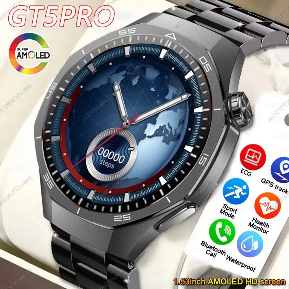 Новые GT5pro GPS трек спортивные умные часы для мужчин 1,53-дюймовый AMOLED-экран ЭКГ монитор здоровья водостойкий Bluetooth вызов смарт-браслет для женщин
Новые GT5pro GPS трек спортивные умные часы для мужчин 1,53-дюймовый AMOLED-экран ЭКГ монитор здоровья водостойкий Bluetooth вызов смарт-браслет для женщин