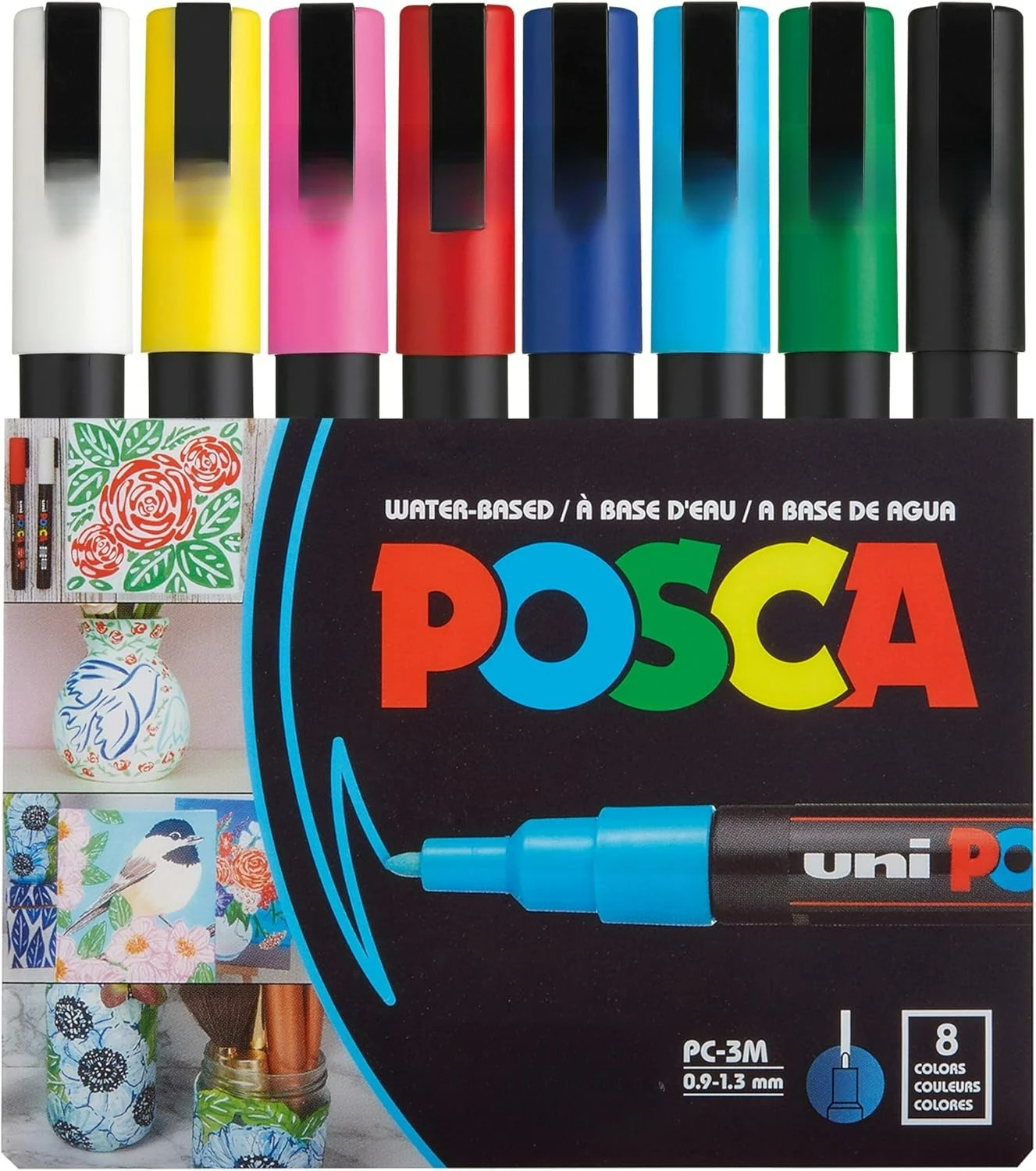 Posca Paint Markers, 3M Fine Point Acrylic Paint Pens with Reversible Tips, Art Supplies For Gifts, Decorations Fabric, Metal, Glass, Wood and Canvas, 8 Pack
Posca Paint Markers, 3M Fine Point Acrylic Paint Pens with Reversible Tips, Art Supplies For Gifts, Decorations Fabric, Metal, Glass, Wood and Canvas, 8 Pack