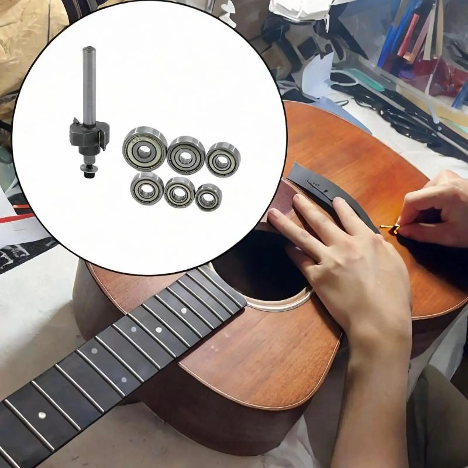 Guitar Trim Tool Metal Sturdy Lightweight Parts Guitar Making Tools Edge Slotting Trimming Accessories for Professional Luthiers
Guitar Trim Tool Metal Sturdy Lightweight Parts Guitar Making Tools Edge Slotting Trimming Accessories for Professional Luthiers