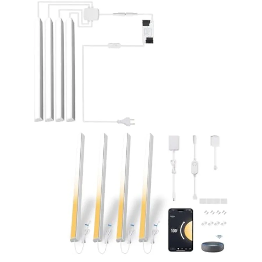 4-Pack 12" V Shape 6000K Bundle Smart 4-Pack 12" V Shape Under Cabinet Lighting 2700-6000k
4-Pack 12" V Shape 6000K Bundle Smart 4-Pack 12" V Shape Under Cabinet Lighting 2700-6000k