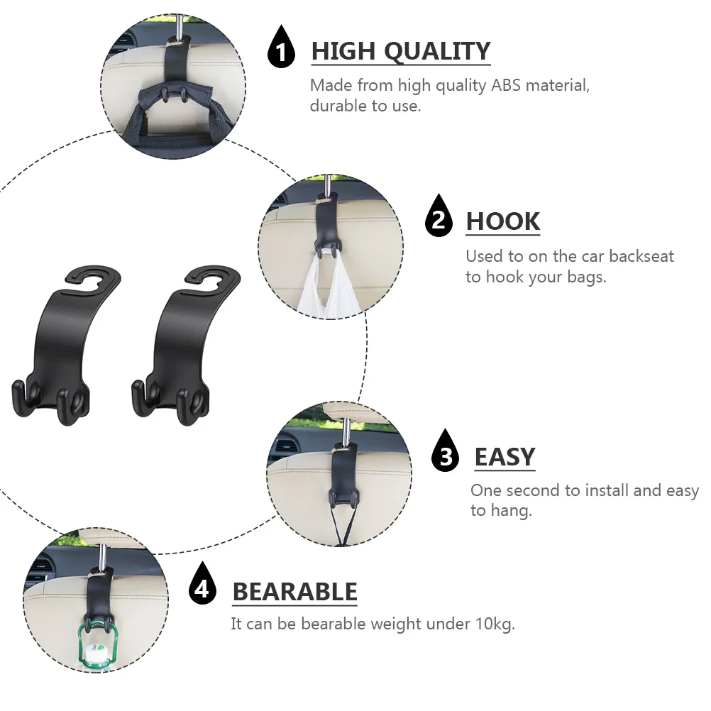 2Pcs Durable ABS Car Backseat Hooks Multifunctional Universal Auto Hanger Car Organizer Heavy Duty Holder Seat Clasp
2Pcs Durable ABS Car Backseat Hooks Multifunctional Universal Auto Hanger Car Organizer Heavy Duty Holder Seat Clasp