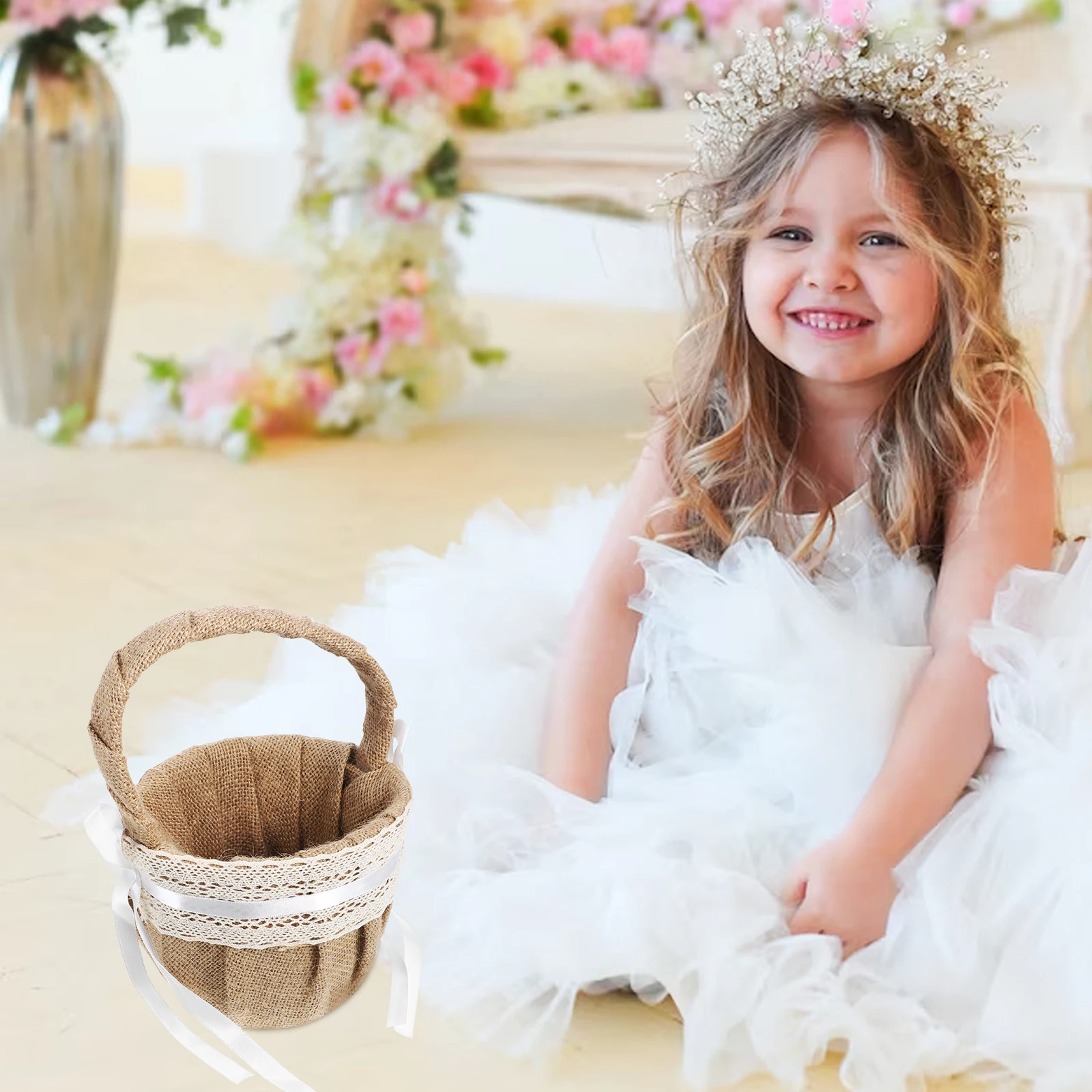 1pc Wedding Lace Flower Rustic Linen Burlap Basket With Bowknot For Ceremony Flower Girl Accessories Romantic Basket For Wedding
1pc Wedding Lace Flower Rustic Linen Burlap Basket With Bowknot For Ceremony Flower Girl Accessories Romantic Basket For Wedding