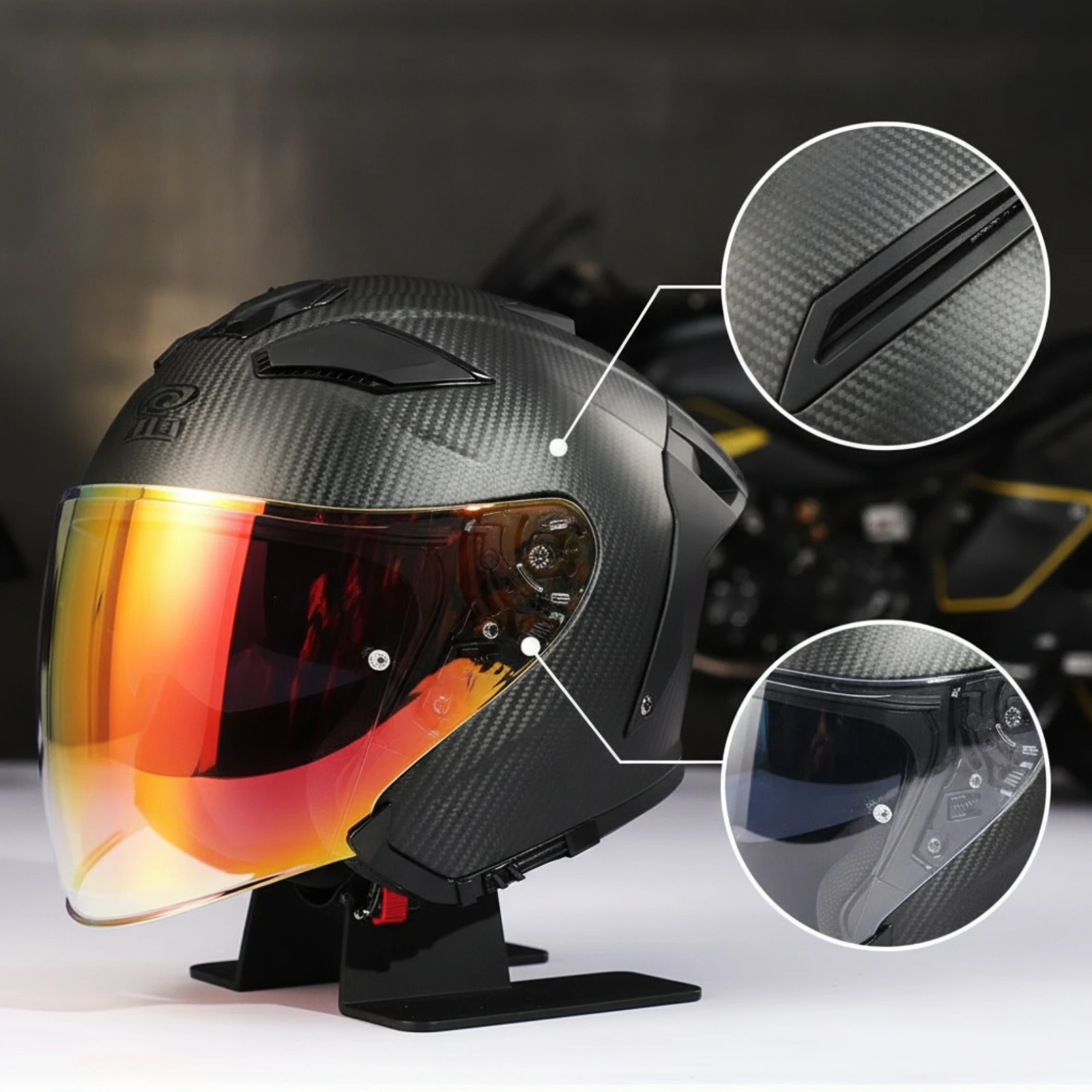 Helmet with Face Visor Comfortable Three-Quarter Helmet Lightweight Breathable for Motorcyclists, Motorcycle Riding, Commuting
Helmet with Face Visor Comfortable Three-Quarter Helmet Lightweight Breathable for Motorcyclists, Motorcycle Riding, Commuting