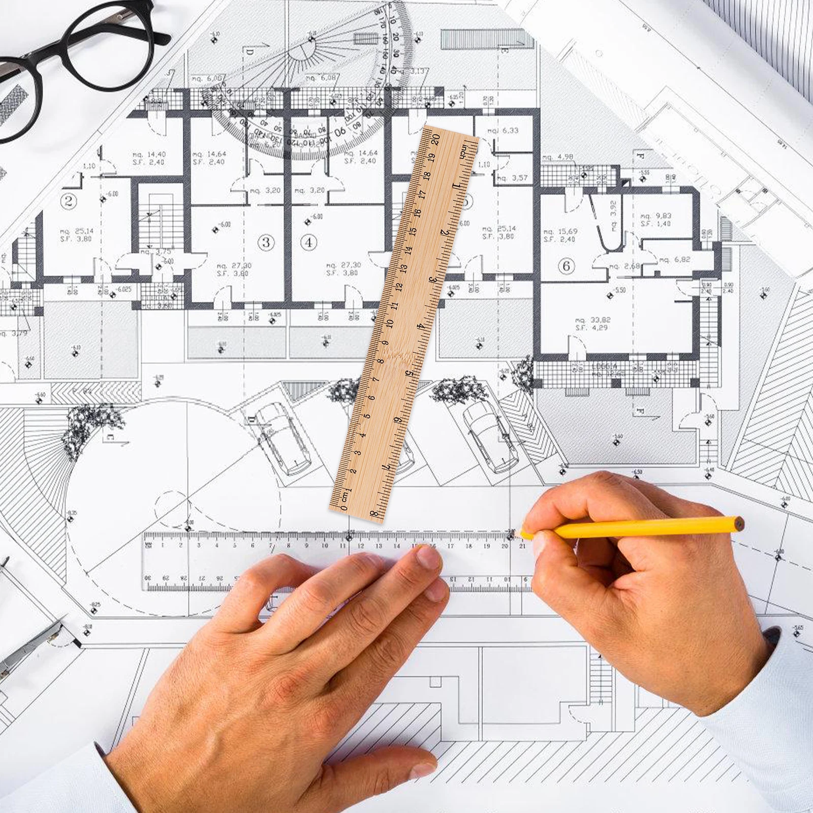 6pcs Bamboo Ruler Set Straight Measuring Tool for Students Kids Gift Inches Centimeters Easy Carry Store Practical 
6pcs Bamboo Ruler Set Straight Measuring Tool for Students Kids Gift Inches Centimeters Easy Carry Store Practical