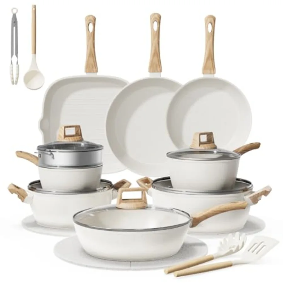 24-Piece Pots and Pans Set Non Stick, Titanium-Reinforced Ceramic Cookware Set, Long-Lasting Nonstick, Non Toxic PFAS-Free, Ind
24-Piece Pots and Pans Set Non Stick, Titanium-Reinforced Ceramic Cookware Set, Long-Lasting Nonstick, Non Toxic PFAS-Free, Ind