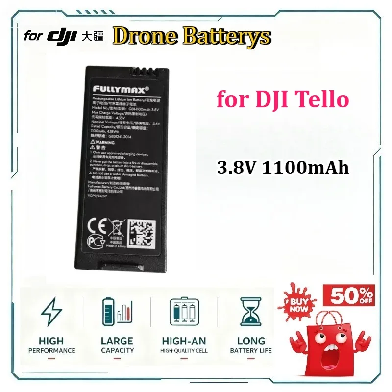 for DJI Tello Drone Battery 3.8V 1100mAh High Capacity Long Endurance Lithium Battery
for DJI Tello Drone Battery 3.8V 1100mAh High Capacity Long Endurance Lithium Battery