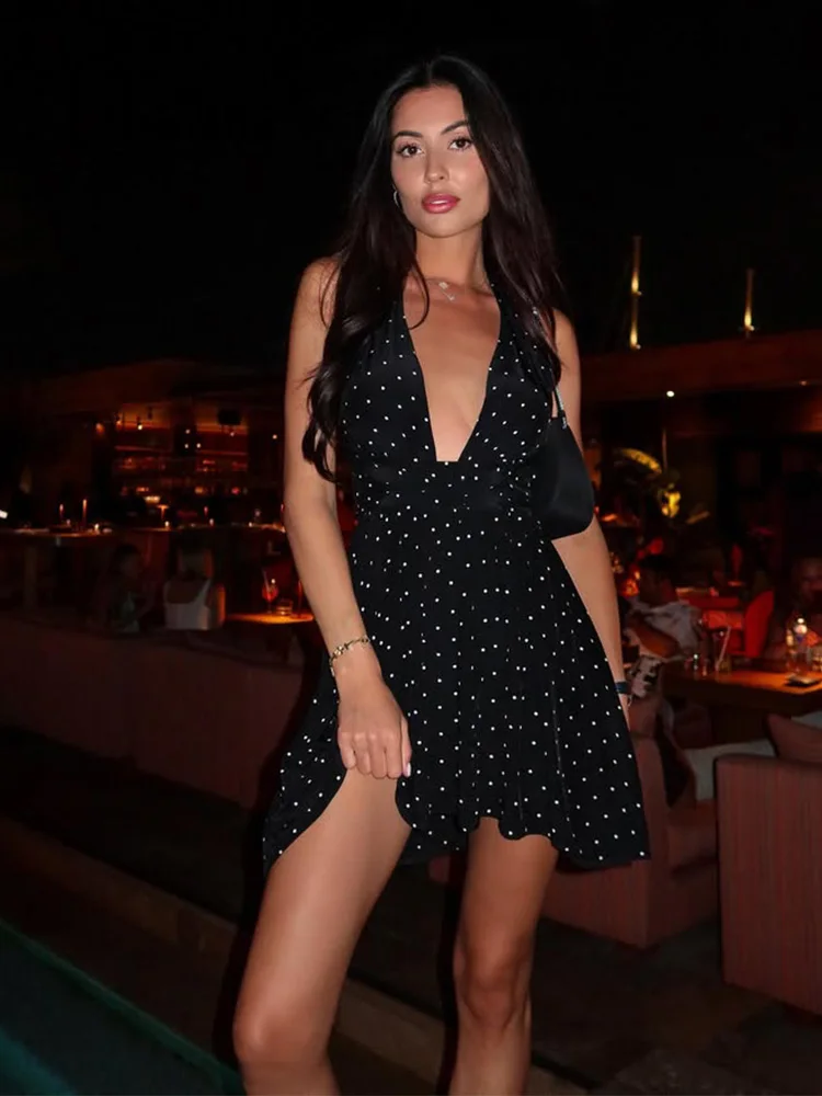 CNYISHE Halter Solid Backless Dot Printed Sleeveless Deep V Neck Bodycon Fashion Sheath Women Dresses Party Sexy Club Outfits
CNYISHE Halter Solid Backless Dot Printed Sleeveless Deep V Neck Bodycon Fashion Sheath Women Dresses Party Sexy Club Outfits