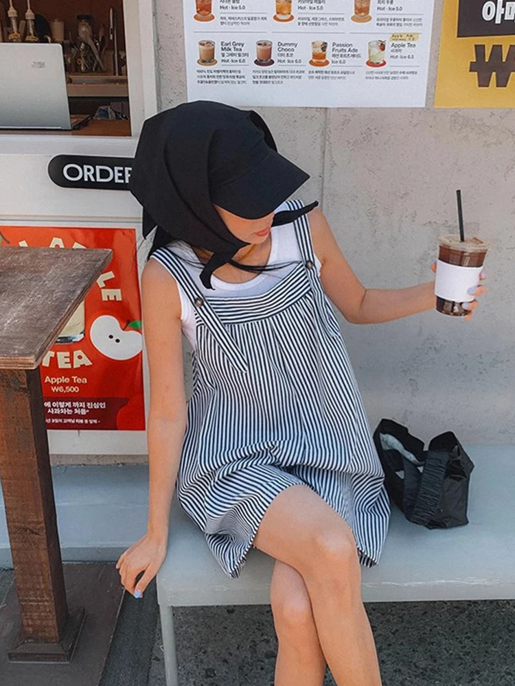 Retro Washed Loose Fit Striped Denim Overalls Women's Summer New Style High Waist Five-Quarter Length Trousers
Retro Washed Loose Fit Striped Denim Overalls Women's Summer New Style High Waist Five-Quarter Length Trousers