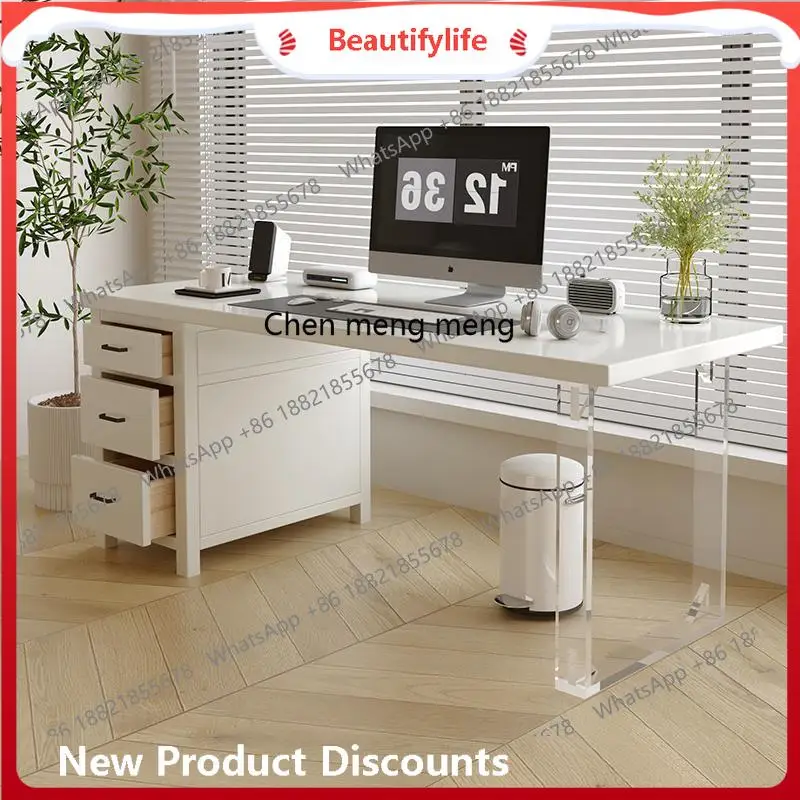 Solid wood desk cream wind suspension table simple office computer table acrylic strip table H
Solid wood desk cream wind suspension table simple office computer table acrylic strip table H