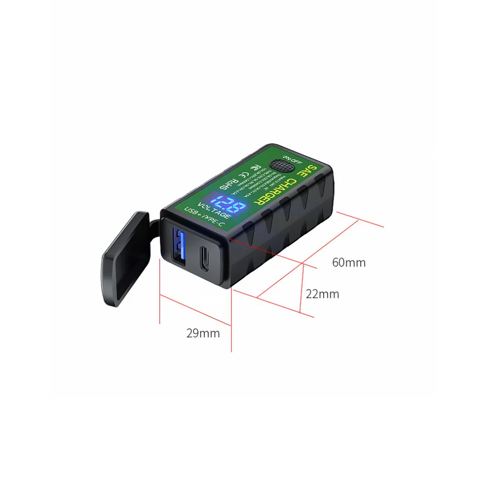 Dual USB Car 48A SAE High Strength PC Plastic Dual Port Phone Charging Supply for Motorcycle Travel Outdoor
Dual USB Car 48A SAE High Strength PC Plastic Dual Port Phone Charging Supply for Motorcycle Travel Outdoor