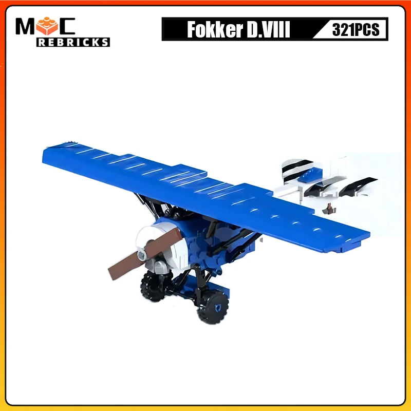 WW I Military Aircraft Fokker D.VIII Parasol-monoplane Fighter MOC Building Blocks Assembly Model Puzzle Kid Bricks Toys Gifts
WW I Military Aircraft Fokker D.VIII Parasol-monoplane Fighter MOC Building Blocks Assembly Model Puzzle Kid Bricks Toys Gifts