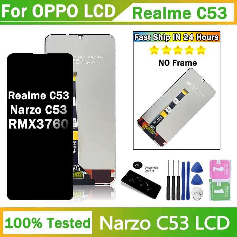 6.74"Display For Oppo Realme C53 LCD Display Touch Screen Sensor Digiziter Assembly Replace For Realme C53 LCD RMX3762 RMX3760
6.74"Display For Oppo Realme C53 LCD Display Touch Screen Sensor Digiziter Assembly Replace For Realme C53 LCD RMX3762 RMX3760