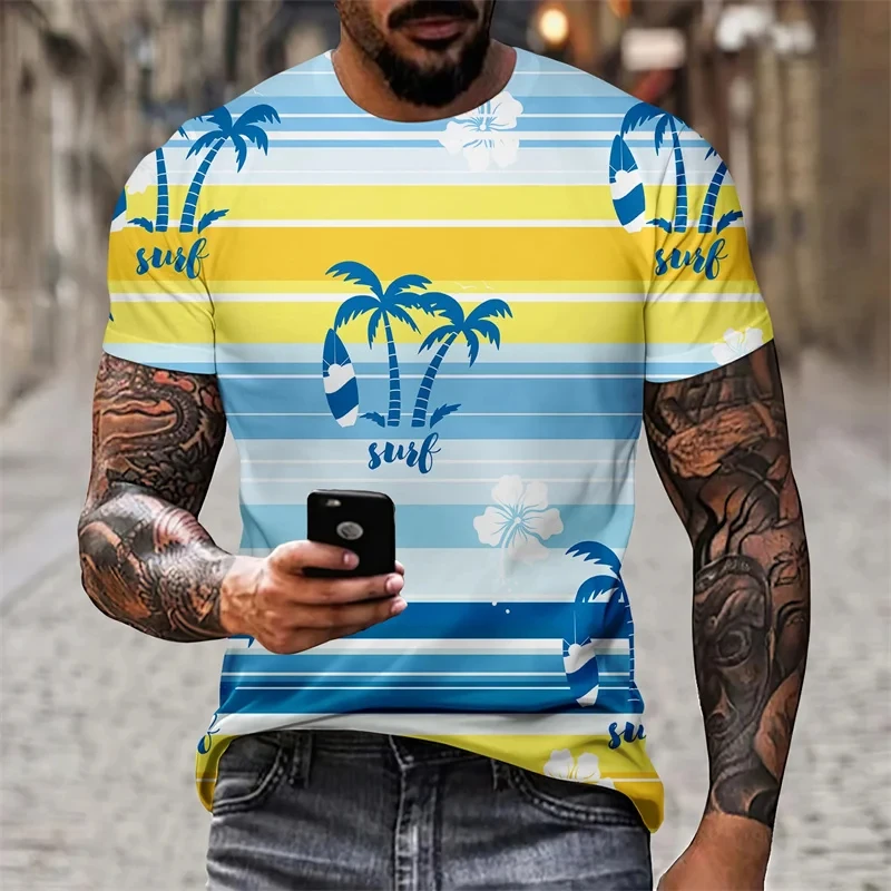 Men's Fashion 3D Coconut Tree Print Short-sleeved T-shirt Summer Leisure Beach Pullover Holiday Party Tee Shirts Oversized Tops
Men's Fashion 3D Coconut Tree Print Short-sleeved T-shirt Summer Leisure Beach Pullover Holiday Party Tee Shirts Oversized Tops