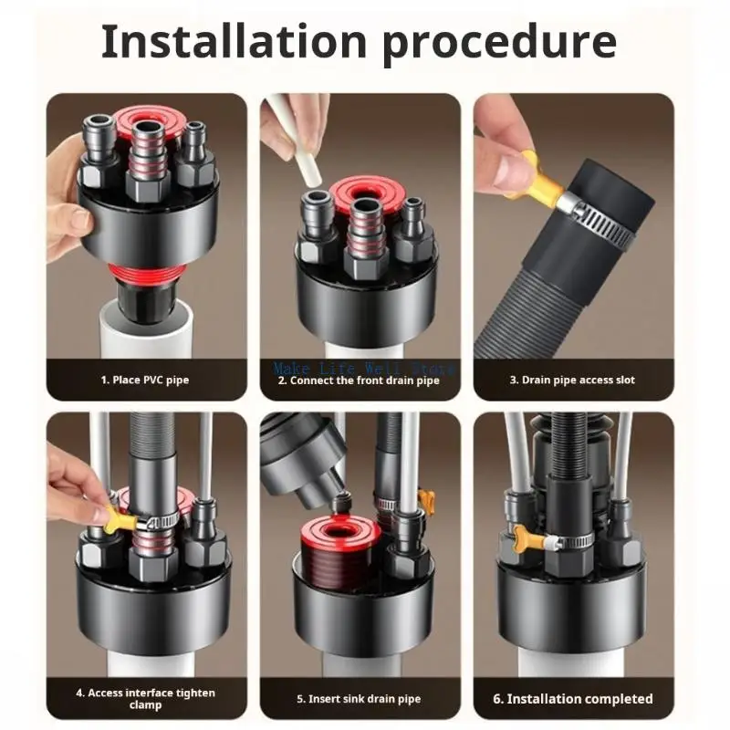 Universal Sink Drain Adapter with 3 Way Flows Control & Odor Prevention Sink Waste Pipe Suitable for Home Commercial Use
Universal Sink Drain Adapter with 3 Way Flows Control & Odor Prevention Sink Waste Pipe Suitable for Home Commercial Use