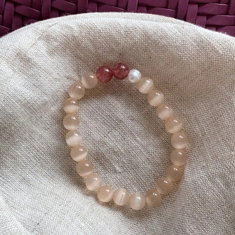 Peach Orange Cat Eye Stone Beaded Bracelet with Pearls Summer Delicate Light Luxury Bracelet for Women Gifts
Peach Orange Cat Eye Stone Beaded Bracelet with Pearls Summer Delicate Light Luxury Bracelet for Women Gifts