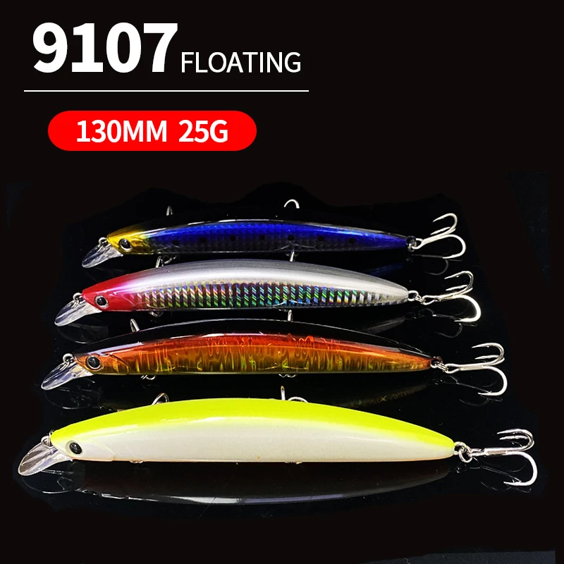 25g Long Cast Minnow Fishing Lure 130mm Floating Artificial Hard Bait Trolling Saltwater Bass Lures Trout High Quality Supplies
25g Long Cast Minnow Fishing Lure 130mm Floating Artificial Hard Bait Trolling Saltwater Bass Lures Trout High Quality Supplies