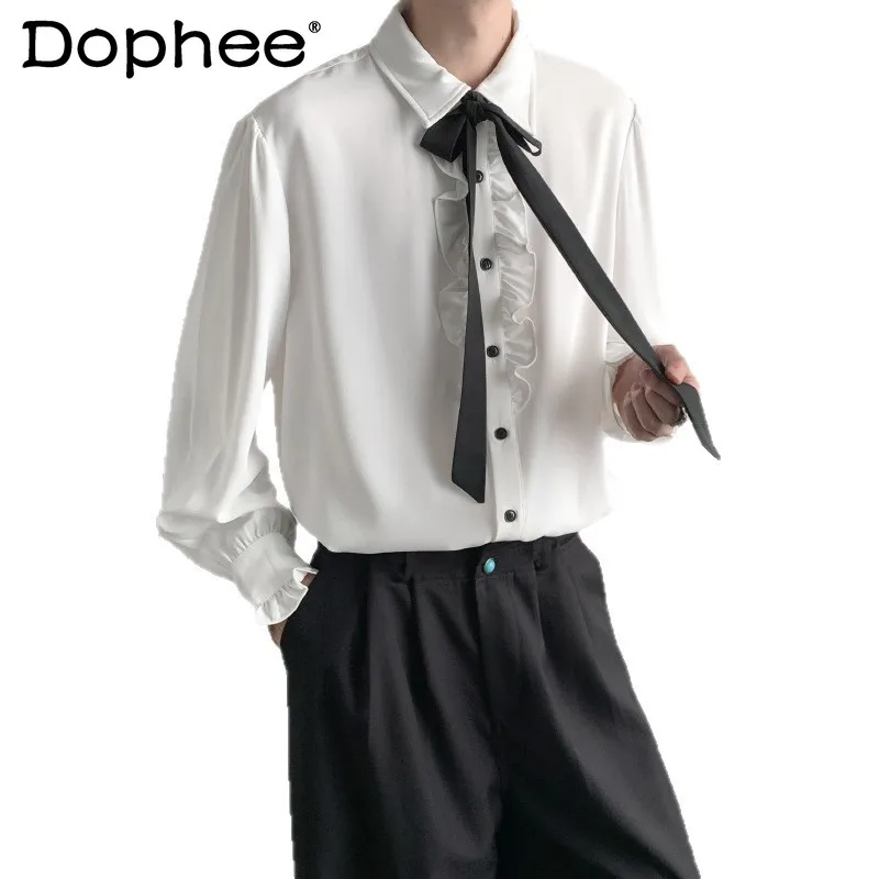 Simple Contrast Color Tie Decoration Shirts Men Women 2026 Spring New Lotus Leaf Edge Tops Trendy Solid Color Long Sleeve Shirts
Simple Contrast Color Tie Decoration Shirts Men Women 2026 Spring New Lotus Leaf Edge Tops Trendy Solid Color Long Sleeve Shirts