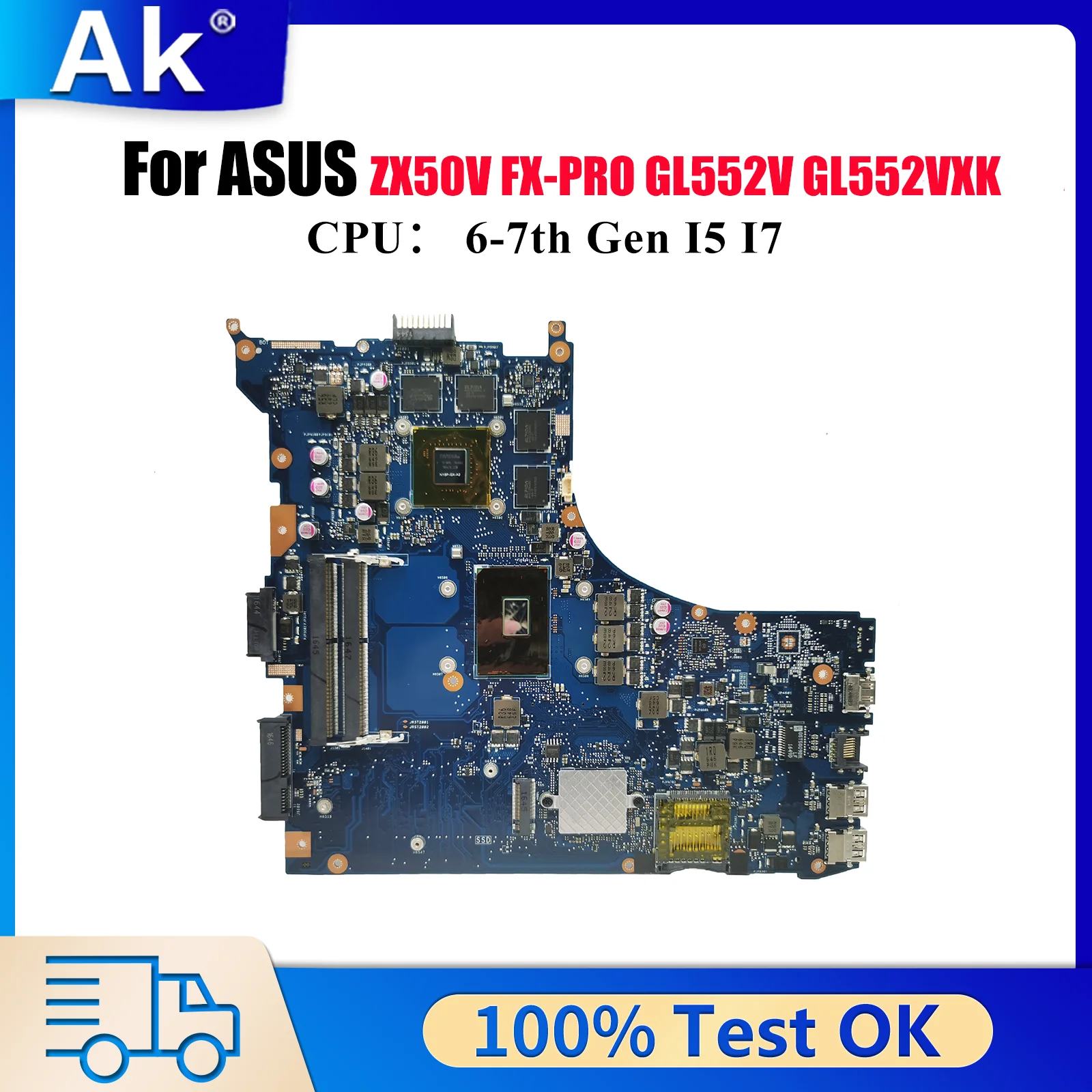 GL552VW Материнская плата для ноутбука ASUS ROG GL552V FX-PRO GL552VXK ZX50V GL552VX Материнская плата для ноутбука с процессором I5 I7 100% тесты OK stk
GL552VW Материнская плата для ноутбука ASUS ROG GL552V FX-PRO GL552VXK ZX50V GL552VX Материнская плата для ноутбука с процессором I5 I7 100% тесты OK stk