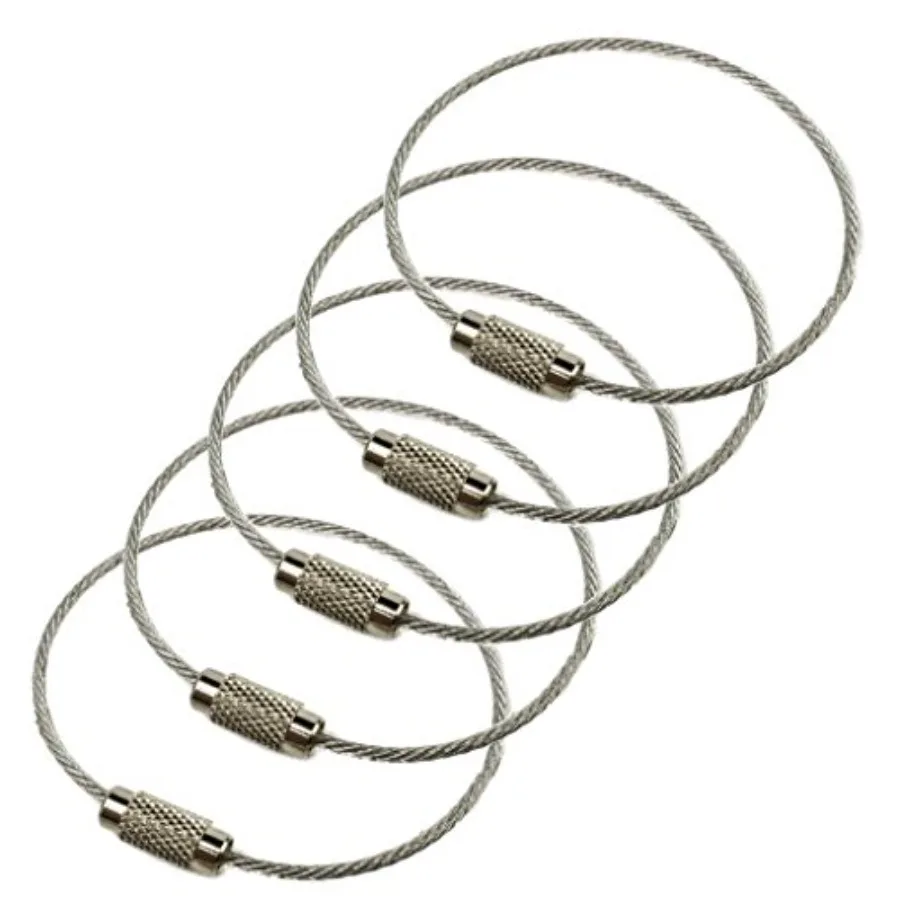 5Pack Luggage Tag Loops, 6 Inch Stainless Steel String Keychain for Silicon Luggage Tags by Ovener
5Pack Luggage Tag Loops, 6 Inch Stainless Steel String Keychain for Silicon Luggage Tags by Ovener