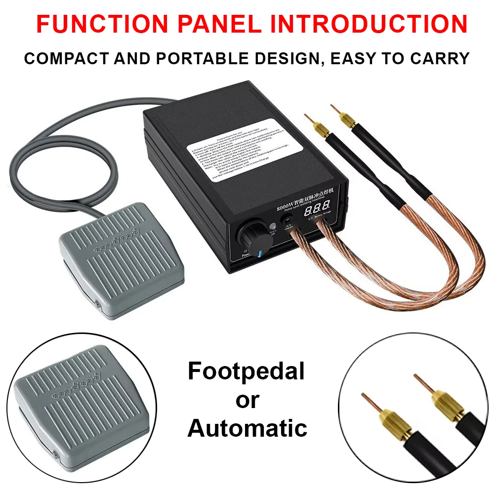 8000W Spot Welder High Power Handheld Spot Welding Machine Portable 1200A present Adjustable Welders for 18650 Battery
8000W Spot Welder High Power Handheld Spot Welding Machine Portable 1200A present Adjustable Welders for 18650 Battery