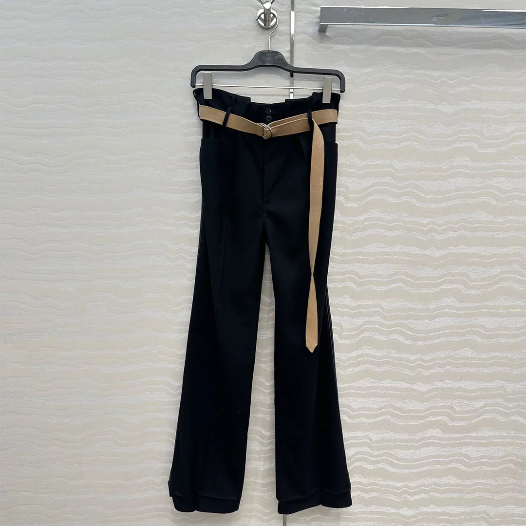 High Quality Slim Long Suit Pants Women High Waist Black Color Elegant Office Lady High Street Belt Trousers
High Quality Slim Long Suit Pants Women High Waist Black Color Elegant Office Lady High Street Belt Trousers