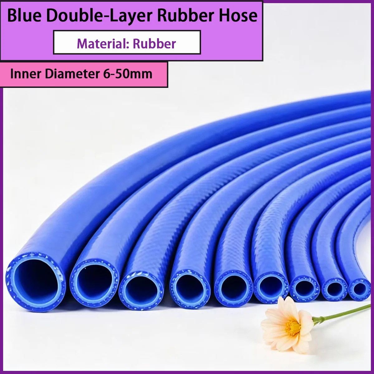Blue double-layer rubber hose with an inner diameter of 6-50mm is used for industrial fluid transportation, etc
Blue double-layer rubber hose with an inner diameter of 6-50mm is used for industrial fluid transportation, etc