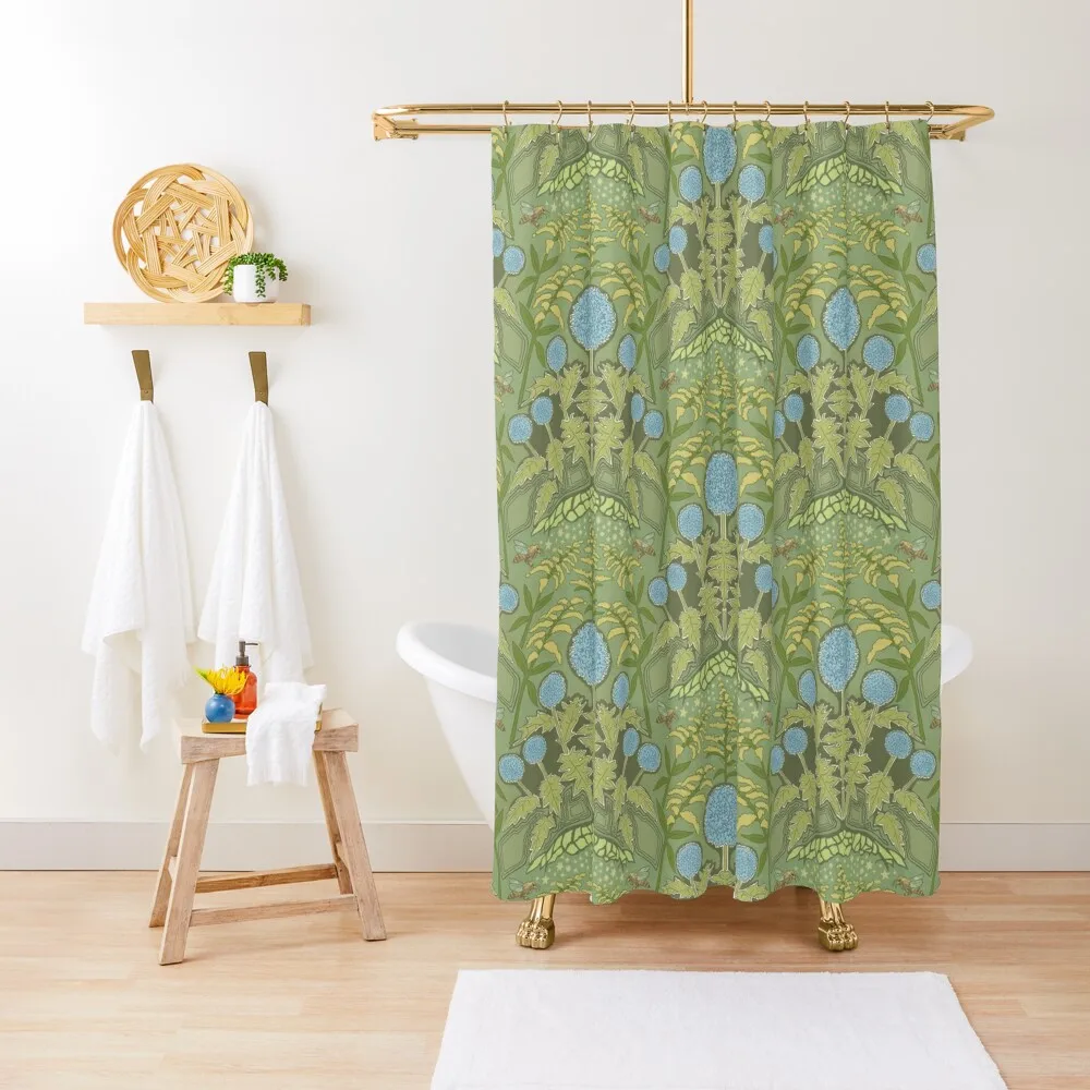 Art Nouveau Blue Globe Thistles and Bees with Goldenrod Flowers and Stars Shower Curtain For Bathrooms Curtain
Art Nouveau Blue Globe Thistles and Bees with Goldenrod Flowers and Stars Shower Curtain For Bathrooms Curtain
