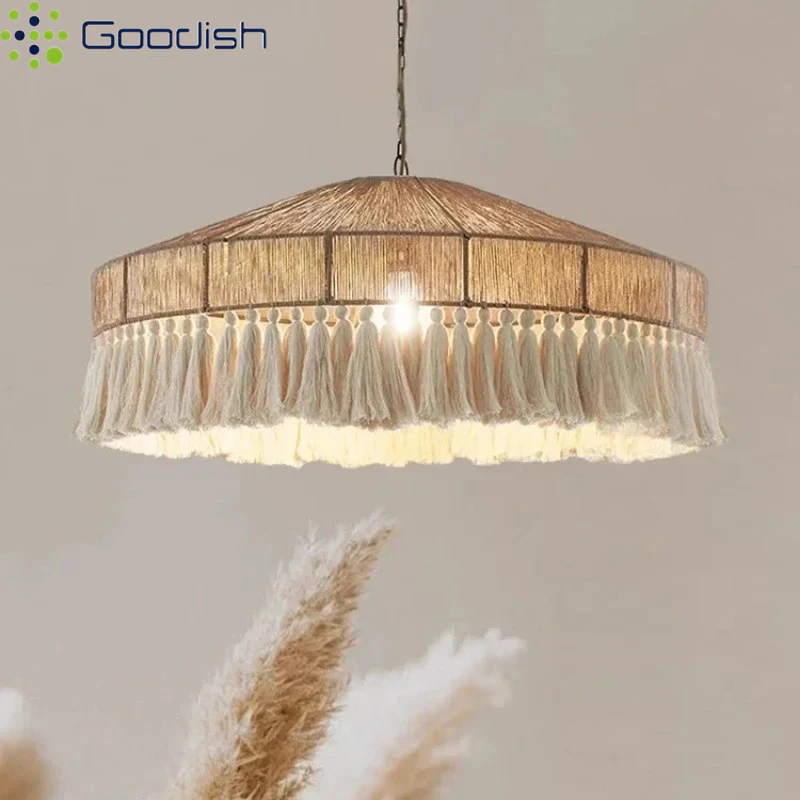 Janpanese Wabi-sabi Hand-woven Tasselled Wicker LED Pendant Lights Art Creative Lamps for Living Room Home Decoration Chandelier
Janpanese Wabi-sabi Hand-woven Tasselled Wicker LED Pendant Lights Art Creative Lamps for Living Room Home Decoration Chandelier