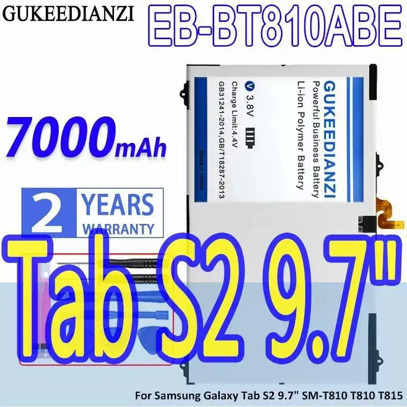 Аккумулятор GUKEEDIANZI большой емкости EB-BT810ABE 7000 мАч для Samsung Galaxy Tab S2 9,7 "SM-T810 T810 T815, аккумуляторы для планшетов
Аккумулятор GUKEEDIANZI большой емкости EB-BT810ABE 7000 мАч для Samsung Galaxy Tab S2 9,7 "SM-T810 T810 T815, аккумуляторы для планшетов