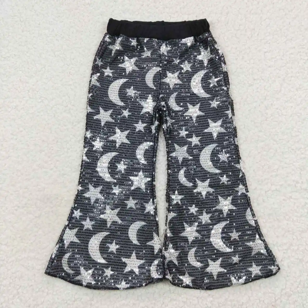 Wholesale Kid Glitter Clothing Baby Girl Toddler Boutique Sequins Soft Comfortable Children Lining Black Stars Bell Pants
Wholesale Kid Glitter Clothing Baby Girl Toddler Boutique Sequins Soft Comfortable Children Lining Black Stars Bell Pants