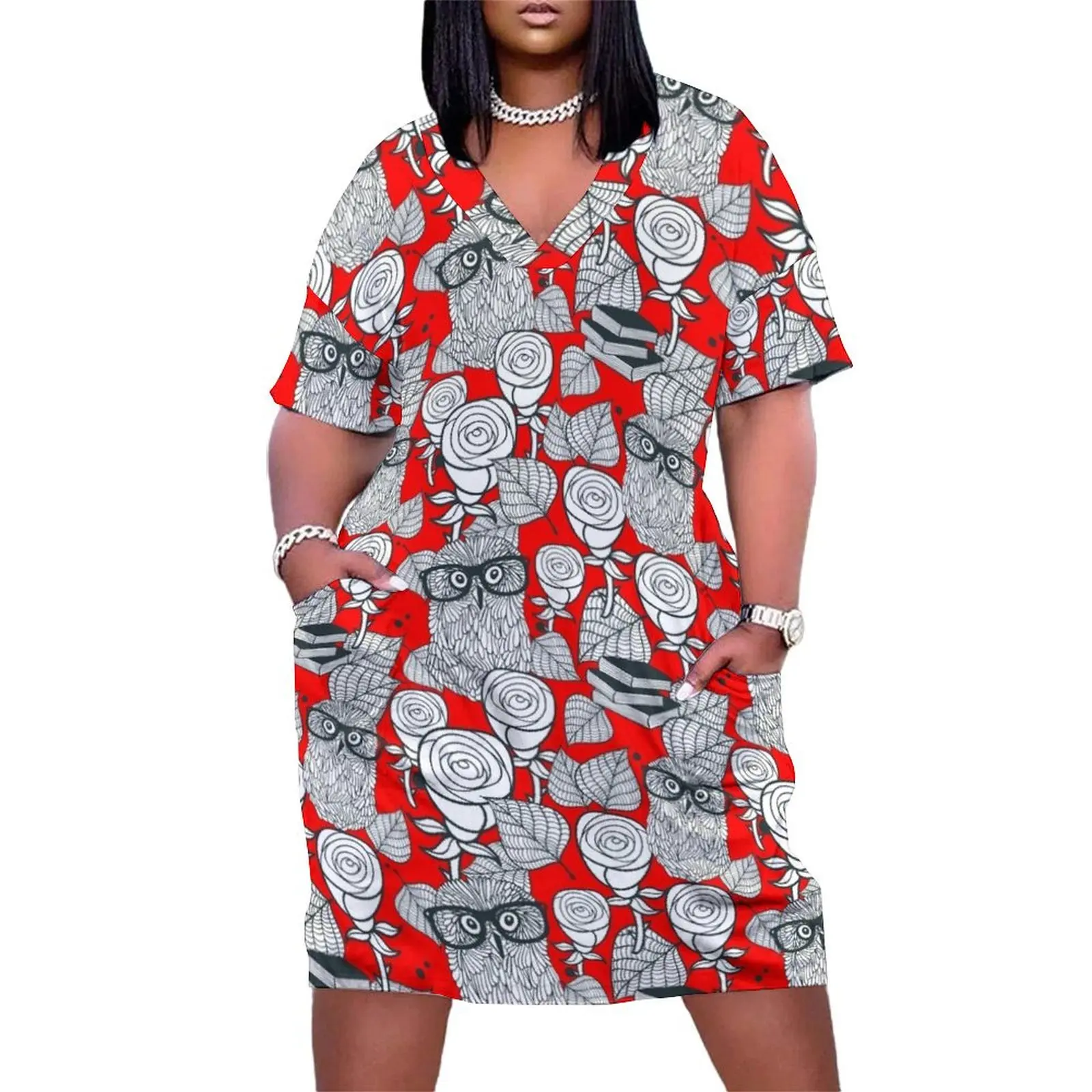 White roses and owls Loose Pocket Dress dresses for woman 2025 dresses women summer 2025
White roses and owls Loose Pocket Dress dresses for woman 2025 dresses women summer 2025
