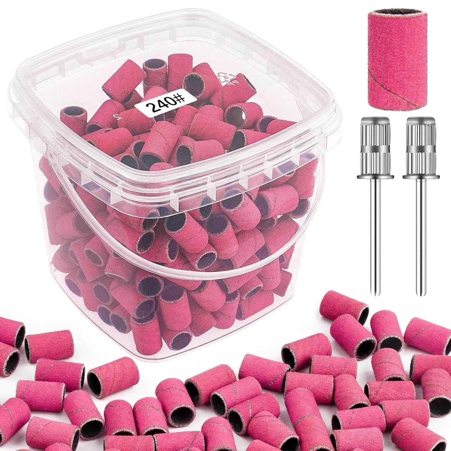 200Pcs 240 Grit Nail Sanding Bands & 2 Bits for Manicure Pedicure
200Pcs 240 Grit Nail Sanding Bands & 2 Bits for Manicure Pedicure
