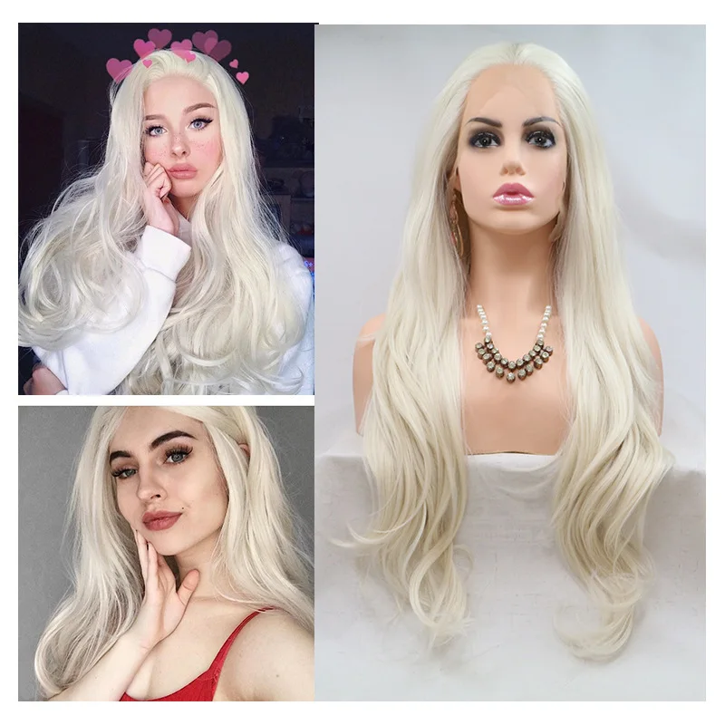 European and American style long curly hair off-white , , synthetic fiber full head wig
European and American style long curly hair off-white , , synthetic fiber full head wig