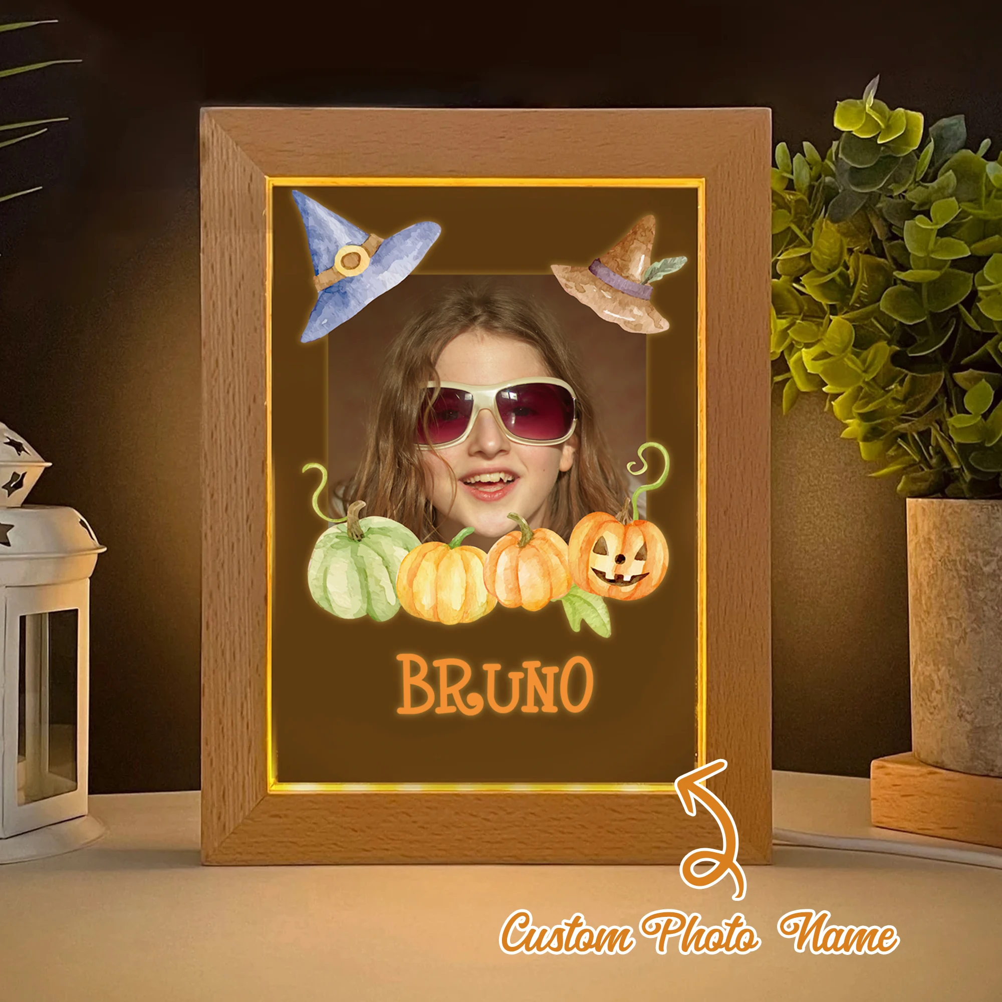 2D Flat Custom Photo Pumpkin And Witch Hat LED Acrylic Night Light Wood Photo Frame 21x17cm Halloween Bedroom Gifts Home Decor
2D Flat Custom Photo Pumpkin And Witch Hat LED Acrylic Night Light Wood Photo Frame 21x17cm Halloween Bedroom Gifts Home Decor