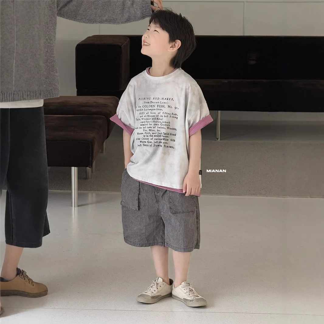 25 Summer New Children's Boys Korean Edition Western Style Letter Printed Tie Dyeing T-shirt Short Sleeve Boys Round Neck Short
25 Summer New Children's Boys Korean Edition Western Style Letter Printed Tie Dyeing T-shirt Short Sleeve Boys Round Neck Short